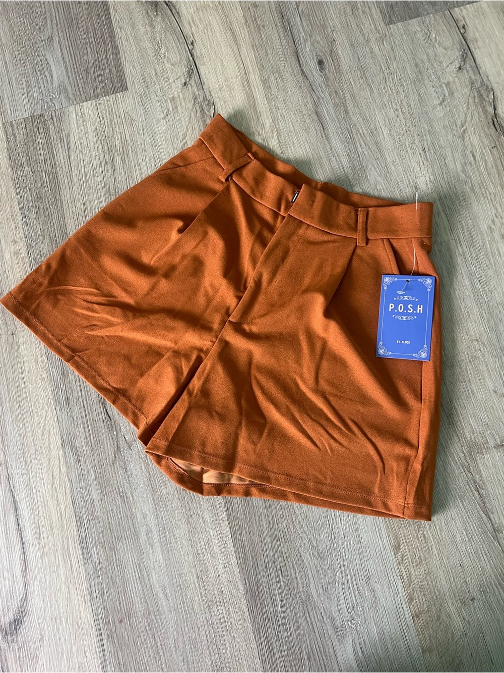 Women's Rust Orange High-Rise Tailored Bermudas